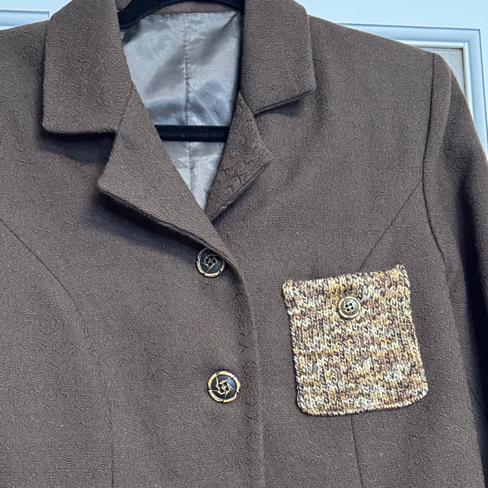 Brown Tweed Pocket Women's Jacket - Picture 4 of 7